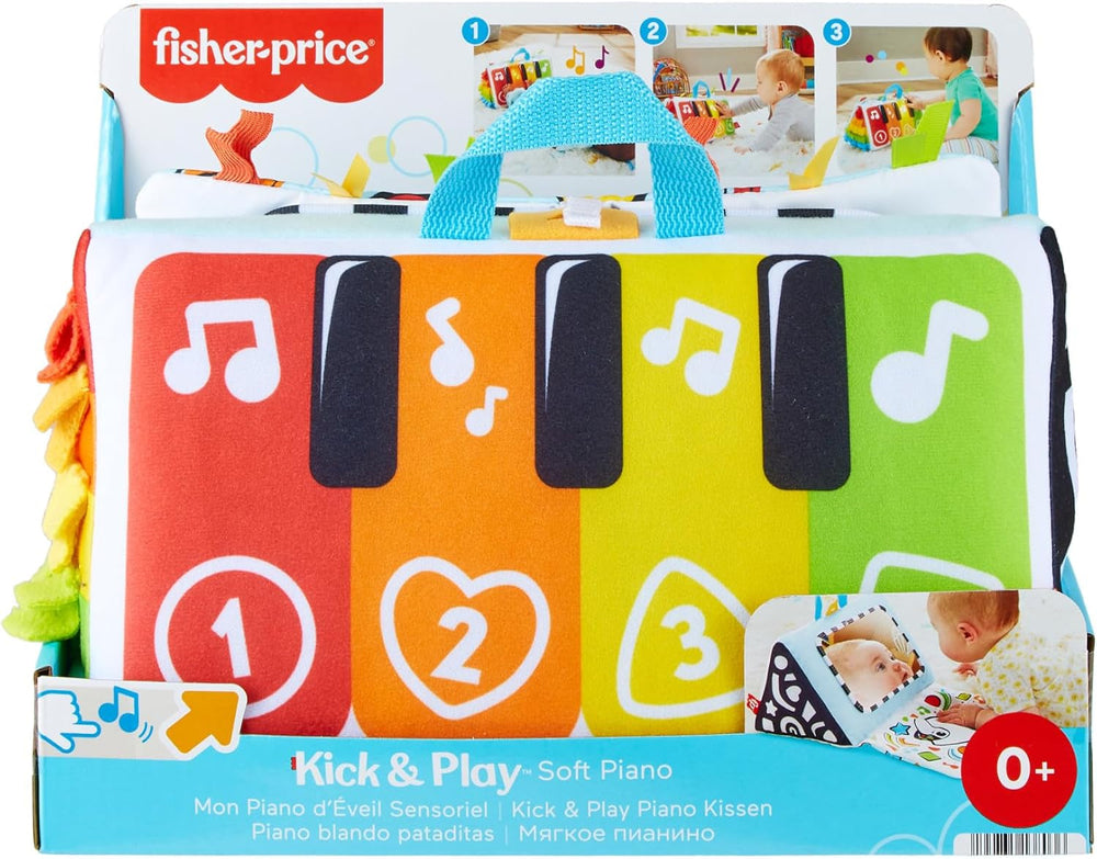 FISHER-PRICE Kick & Play Soft Piano - Pian de jucărie moale și portabil, design în creștere, clape colorate, pentru bebeluși de la naștere, HND54 Jucarii Bebe Naty Shop