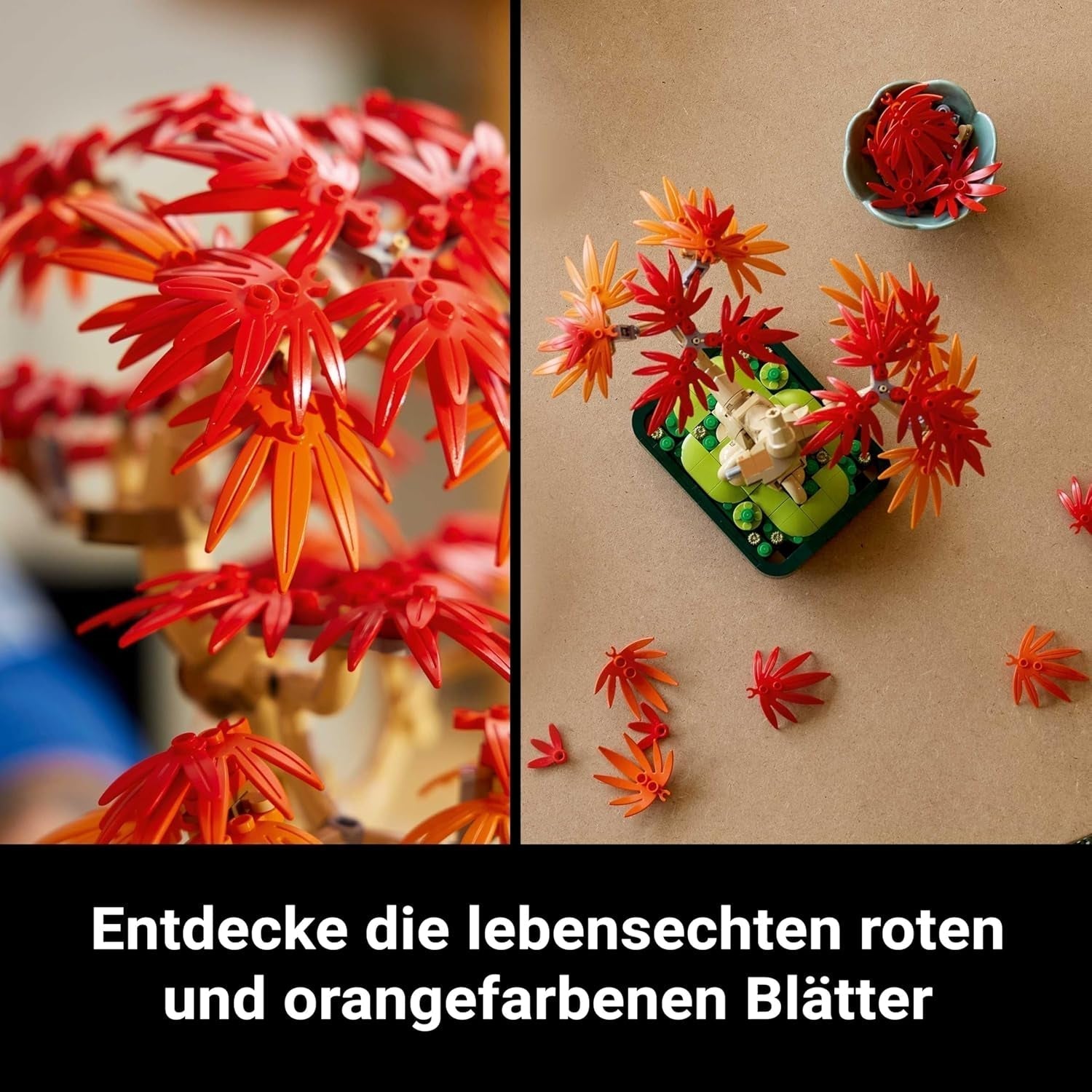 LEGO Botanicals Japonský červený javor - Bonsai - Stavebnice umělých rostlin s červenými a oranžovými listy a miska - Domácí dekorace - Nápad na dárek pro dospělé - 10348 Stavebnic Besuche den LEGO-Store