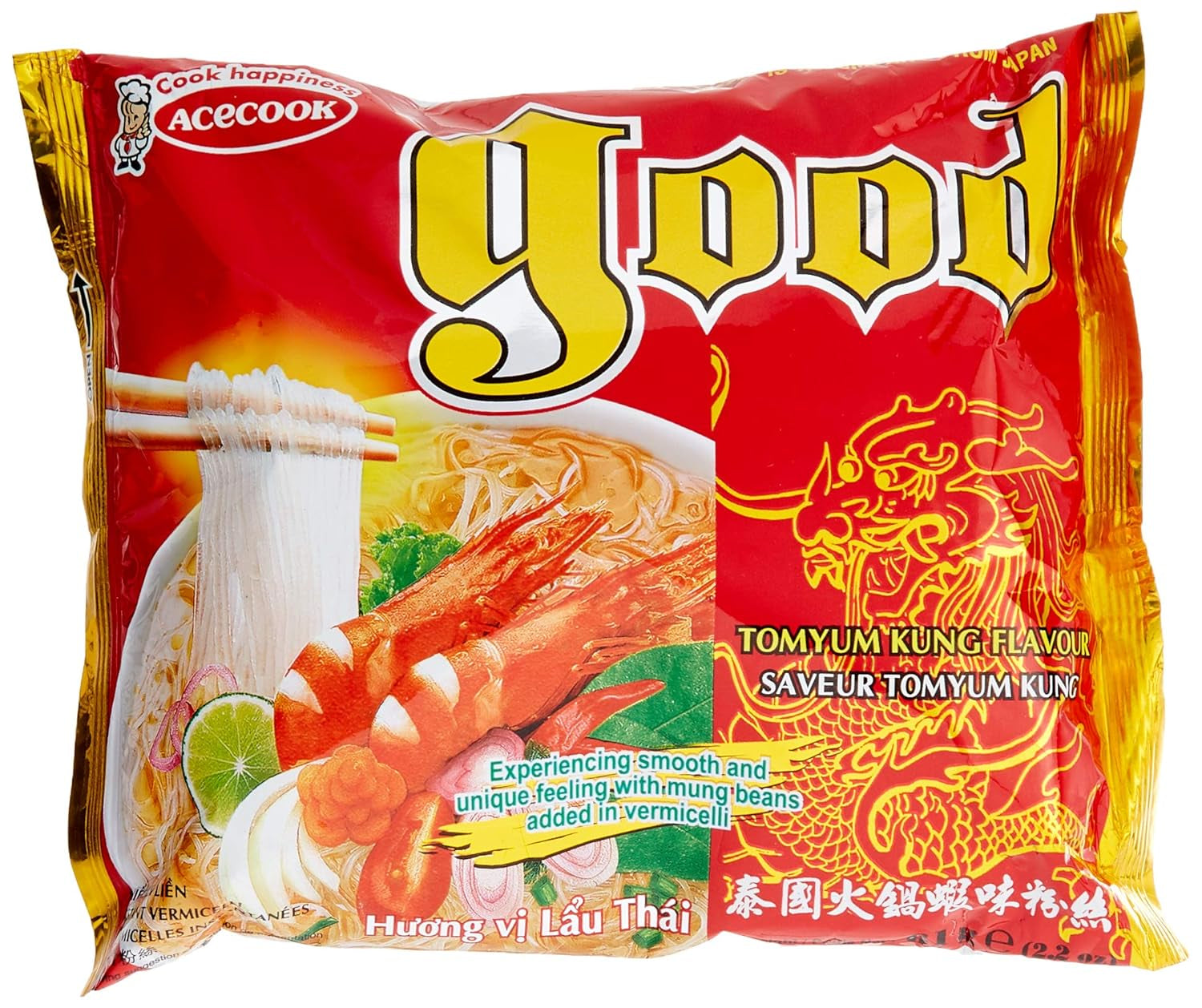 ACECOOK – instantní skleněné nudle GD Tom Yum – (1 x 61 gr)