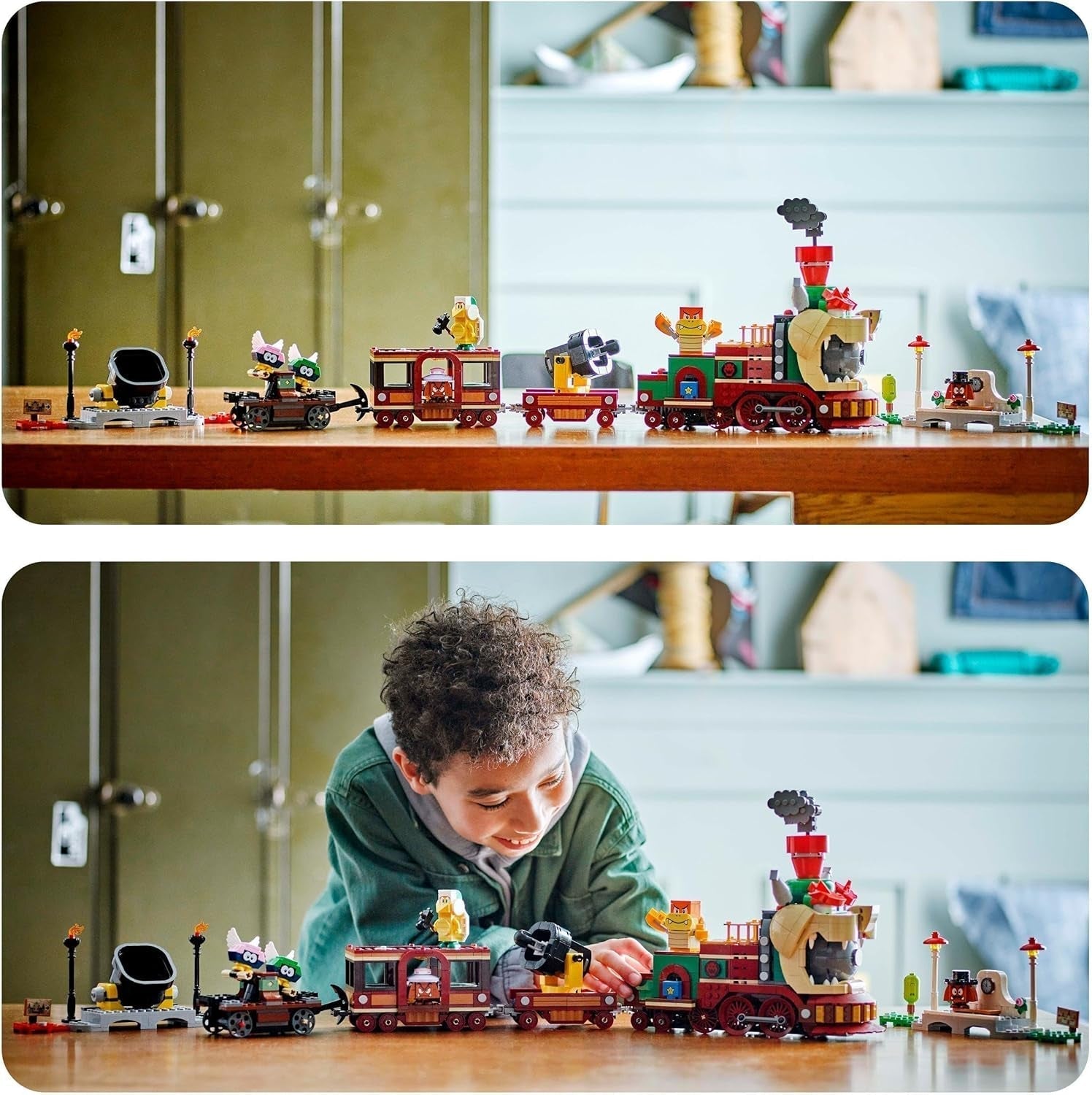 LEGO Super Mario Express Bowser Train Kids Adventure Playset with Hammer Brother 2 Gumbas a 2 Parapunctures Dárek pro Nintendo pro chlapce a dívky 71437 Stavebnice Besuche den LEGO-Store