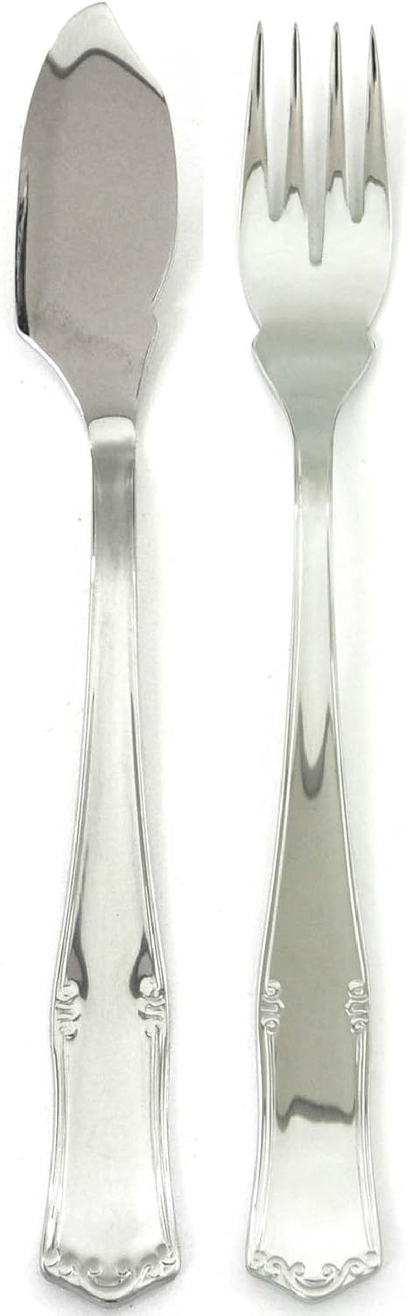 Bavaria Moka Silver Sada příborů z nerezové oceli Kuchyňka vhodná do myčky Naty Shop 24 kusů (Sada ryb)