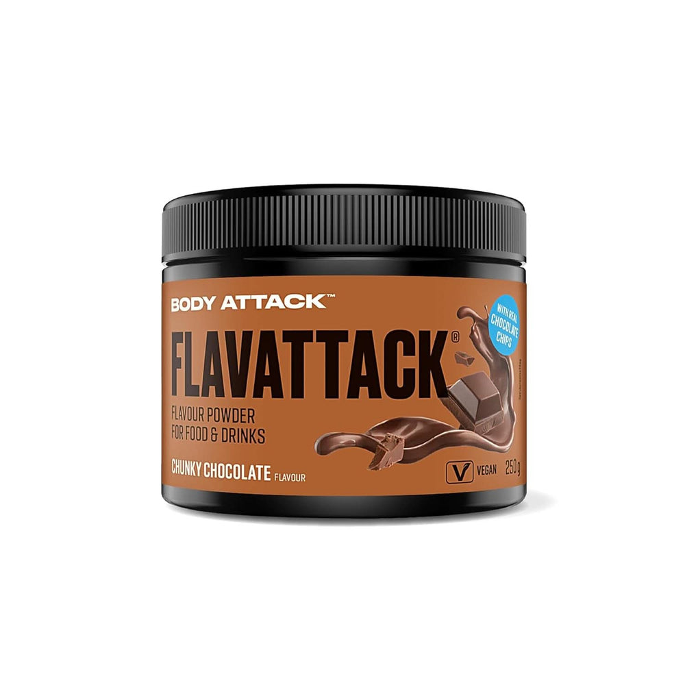 Body Attack Flavattack®, Double Choc Brownie, 250G / 83 porcí Aromas Naty Shop 250 gramů Čokoláda s kousky čokolády