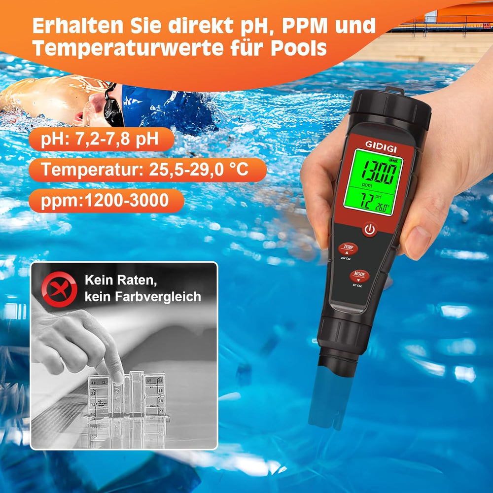 Hydroponický vodní pH metr, digitální pH tester vody, TDS tester, EC PPM test pro rostlinné živiny, vodivost 4 v 1, pH pero pitné vody, DWC, pokojové rostliny