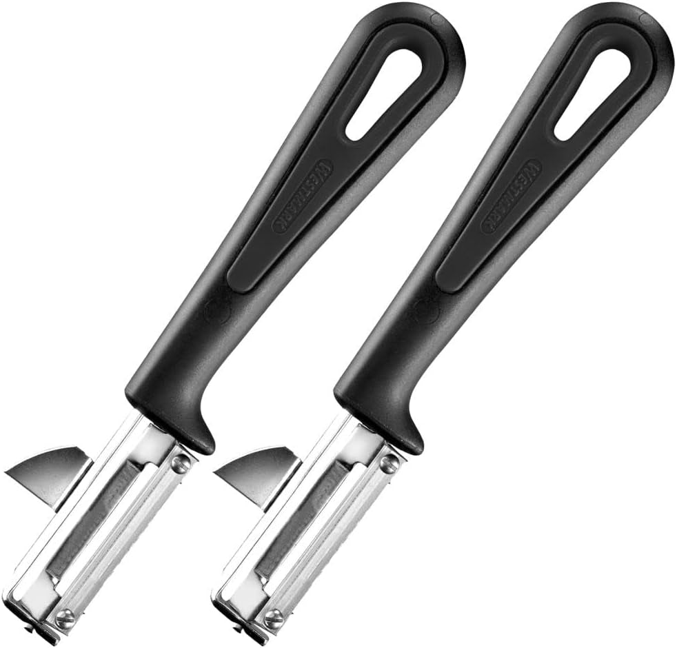 Westmark 29092270 Sparschäler Gallant, Pp/Tpe/Edelstahl, Schwarz / Červená, 16,5 X 3,7 X 2 Cm Škrabka Naty Shop Jemná sada 2 kusy