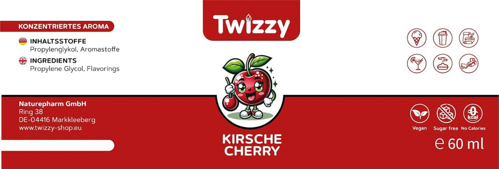 Příchuť jídla Twizzy Cherry - 60 ml - Intenzivní chuť - Ideální na pečení Aromas Naty Shop