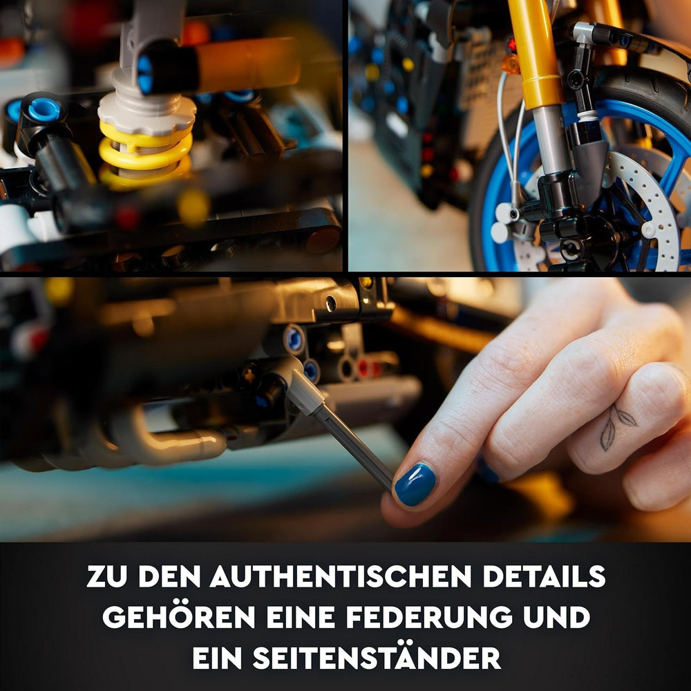 LEGO 42159 Technic Stavebnice modelu motocyklu Yamaha MT-10 SP pro dospělé, autentický model vozidla se čtyřválcovým motorem, funkční řízení a aplikace Ar, dárek pro muže a ženy Stavebnice Besuche den LEGO-Store