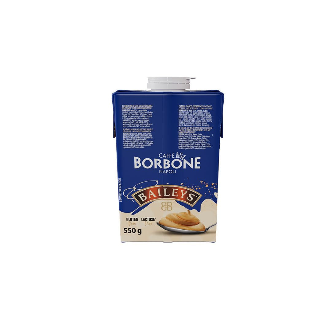 Caffè Borbone Baileys Kaffeecreme - Creme auf Milchbasis mit laktosefreiem, löslichem Kaffee, mit Baileys - laktose- und glutenfrei - 550-Gramm-Kartonpackung