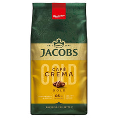 Jacobs Café Crema Gold Kaffeebohnen 1 kg – Vollmundig, Aromatisch, Fruchtige Notes, Arabica & Robusta Bohnen, Intensität 5/10, Ideální pro Café Crema Naty Shop Crema Gold 1 kg
