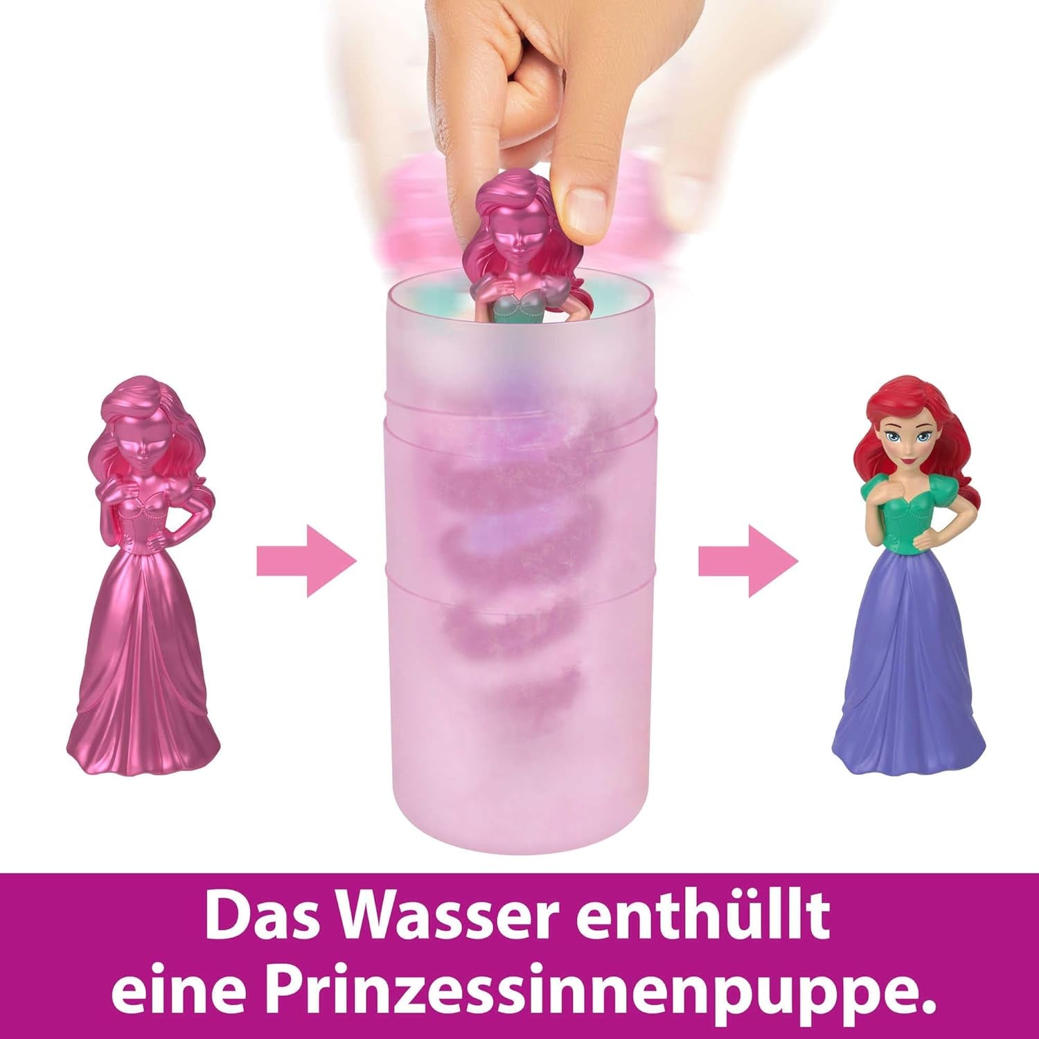 Disney Prinzessin-Spielzeug, Royal Color Reveal-Puppe s 6 Überraschungen zum Auspacken, Freundschaft-Serie s figurkou přátel, inspirací Disney-Filmen