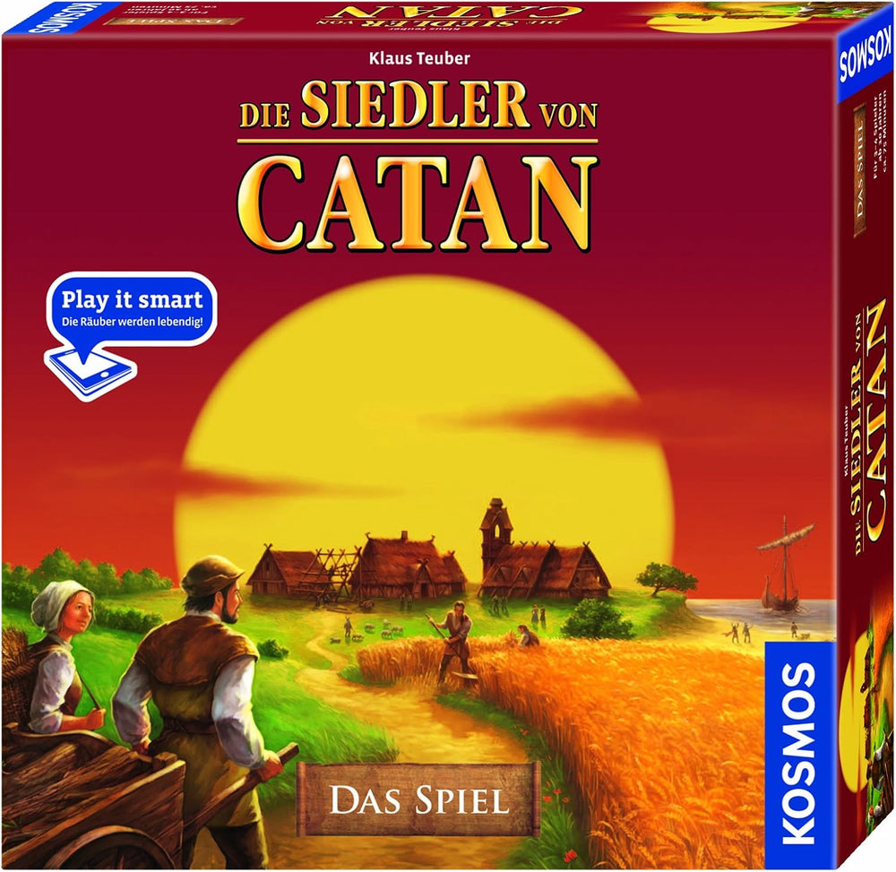 KOSMOS 684655 Catan – hra, Osadníci z Katanu, strategická hra pro 3–4 hráče od 10 let, klasická stolní hra, rodinná hra, společenská hra