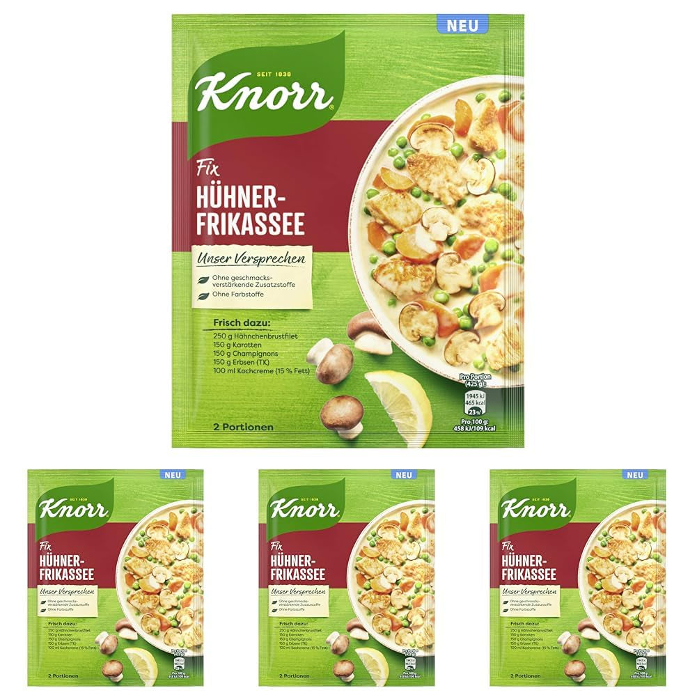 Knorr Fix Puten-Geschnetzeltes für ein leckeres Fleischgericht ohne geschmacksverstärkende Zusatzstoffe 3 Porce