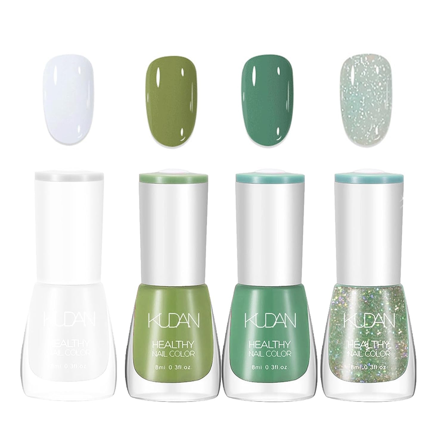 4dílná sada laků na nehty – rychleschnoucí, dlouhotrvající lak na vodní bázi – lak na nehty s vlastním designem nehtů (4dílná sada Nude Normal Style)