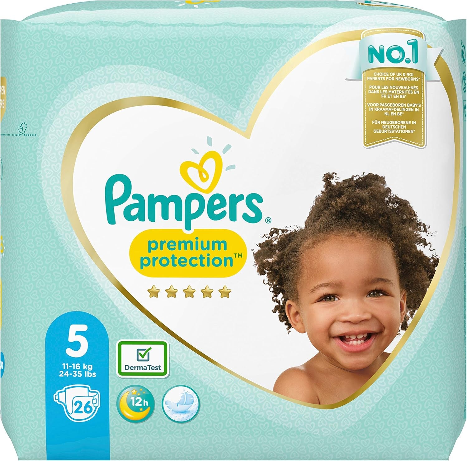 Plenky Pampers Premium Protection pro novorozence, Jumbo pack, velikost 1, 72 kusů