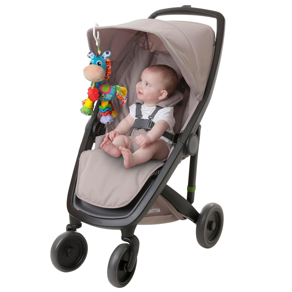 Pachet cadou cu activități Playgro Clip Clop Sensory Garden – jucărie senzorială pentru grădină pentru bebeluși de la 0 luni – jucărie interactivă cu zornăitoare, inel de dentiție și prieten pentru cărucior – 4 piese