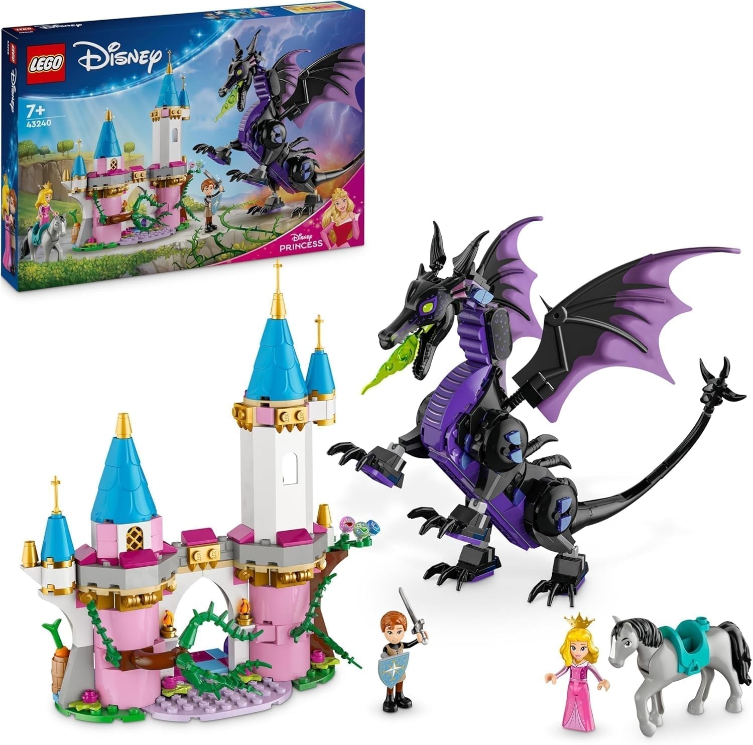 LEGO Ç€ Disney Frozen Elsin zimní palác, stavebnice a herní sada pro děti s modelem paláce a minifigurkami ELSA a Anny, dárek pro dívky, chlapce a filmové fanoušky od 6 let 43244 Stavebnice Besuche den LEGO-Store Maleficent jako drak