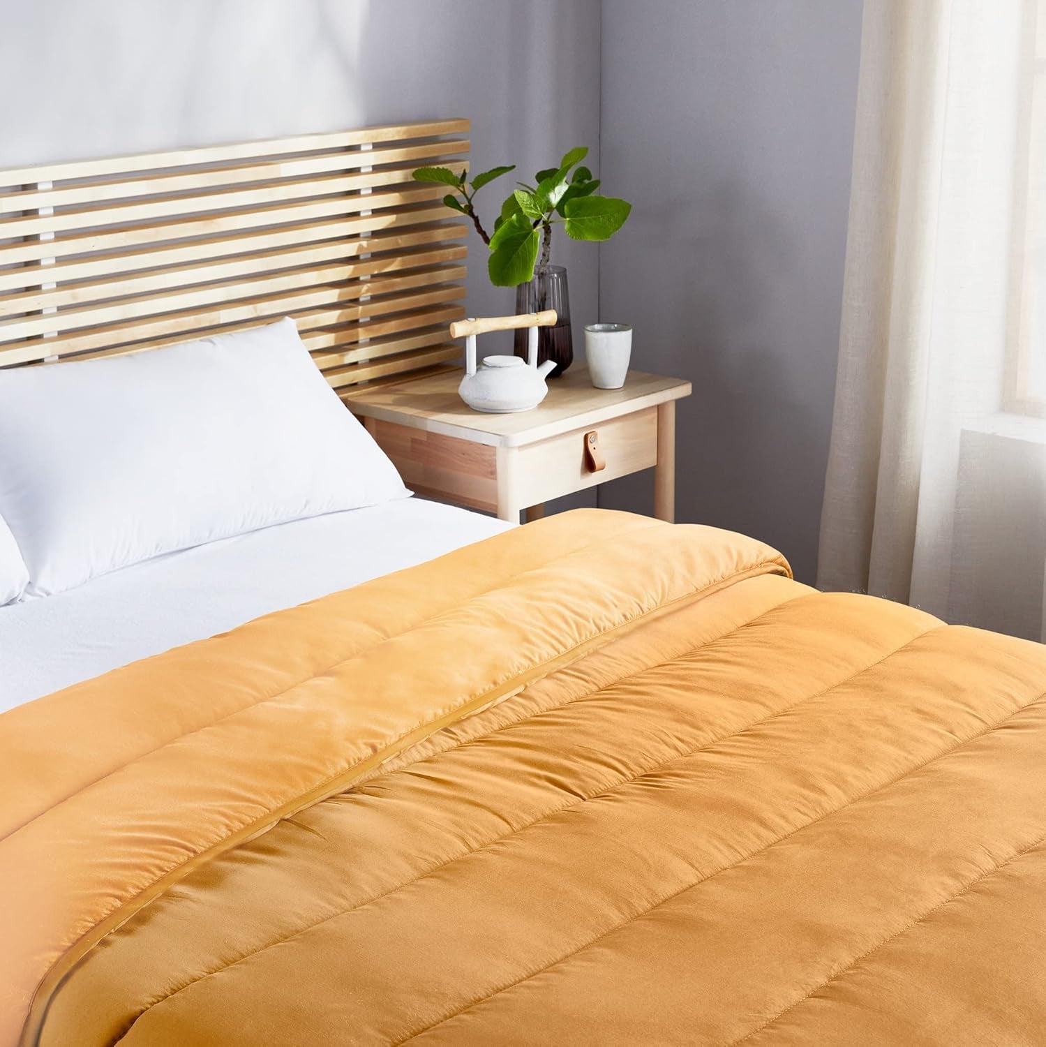 Pikolin Home - Oboustranná přikrývka 300 G - bicolor Nordic výplň - do postele 150 - pohodlná, teplá, prodyšná, modrá, 240 X 220 cm Přikrývky a přikrývky Naty Shop