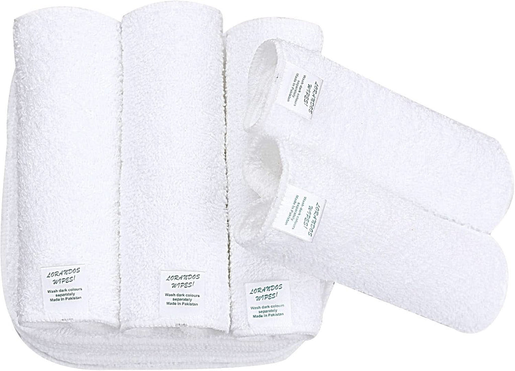 Șervețele reutilizabile pentru copii 100% bumbac Terry (25pachet - 15X15Cm - alb) fără parfum, lavabile, ultra moi și super absorbante Mama si Copilul Naty Shop