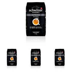 Boabe de cafea Schwiizer Schüümli Espresso 1kg - Intensitate 4/5 - Certificat UTZ (Pachet de 4)