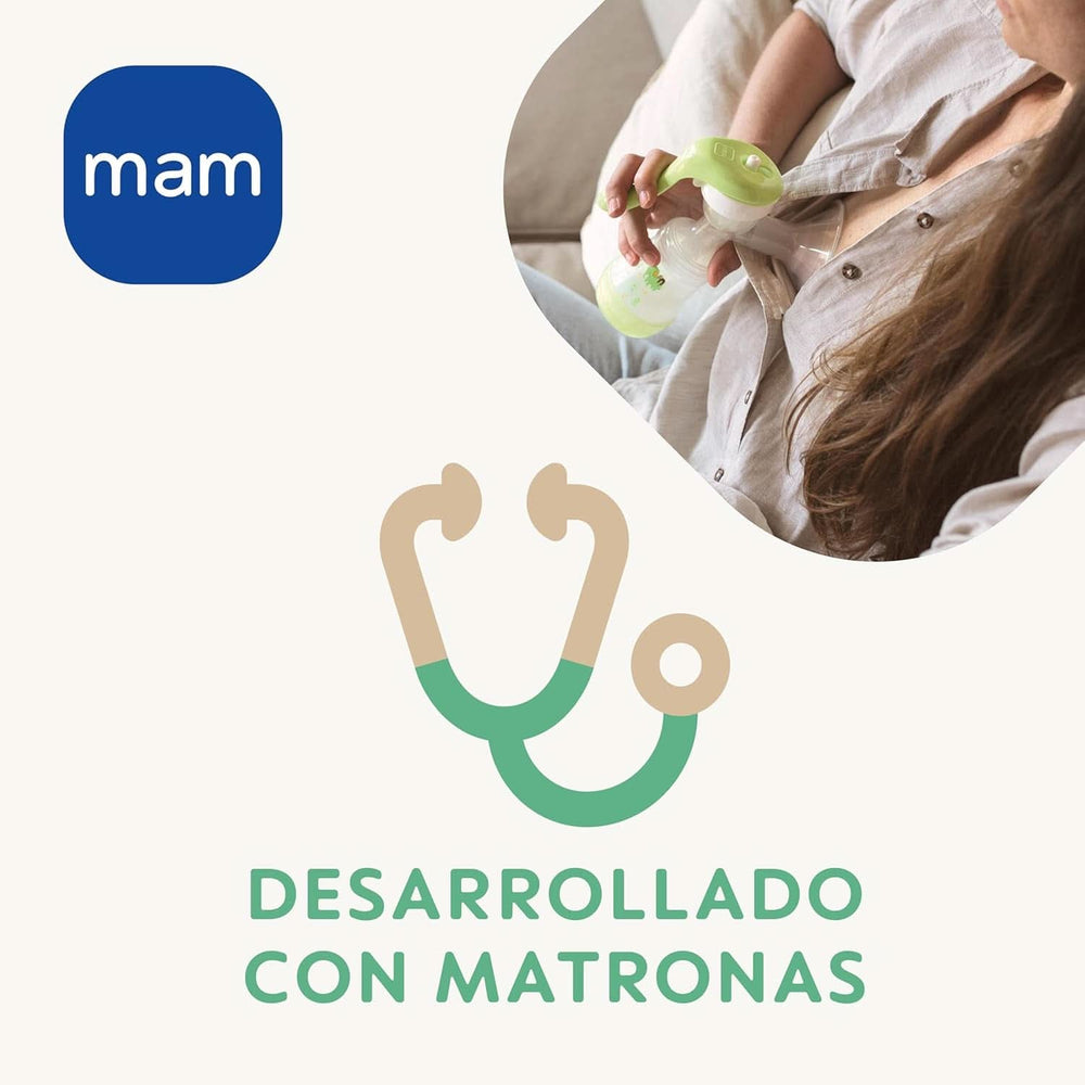 MAM Manuální odsávačka E102 - Odsávačka mateřského mléka, pohodlná a účinná Příslušenství Potraviny a kojení Bebe Naty Shop