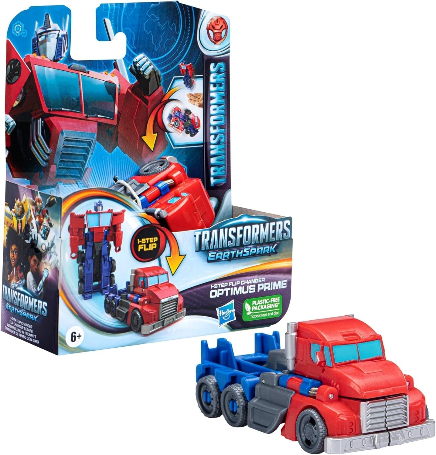 Transformers Earthspark 1-Step Flip Changer Optimus Prime Action Figure (10cm) Robot Toy Age 6+ Akční figurky Naty Shop Výchozí název