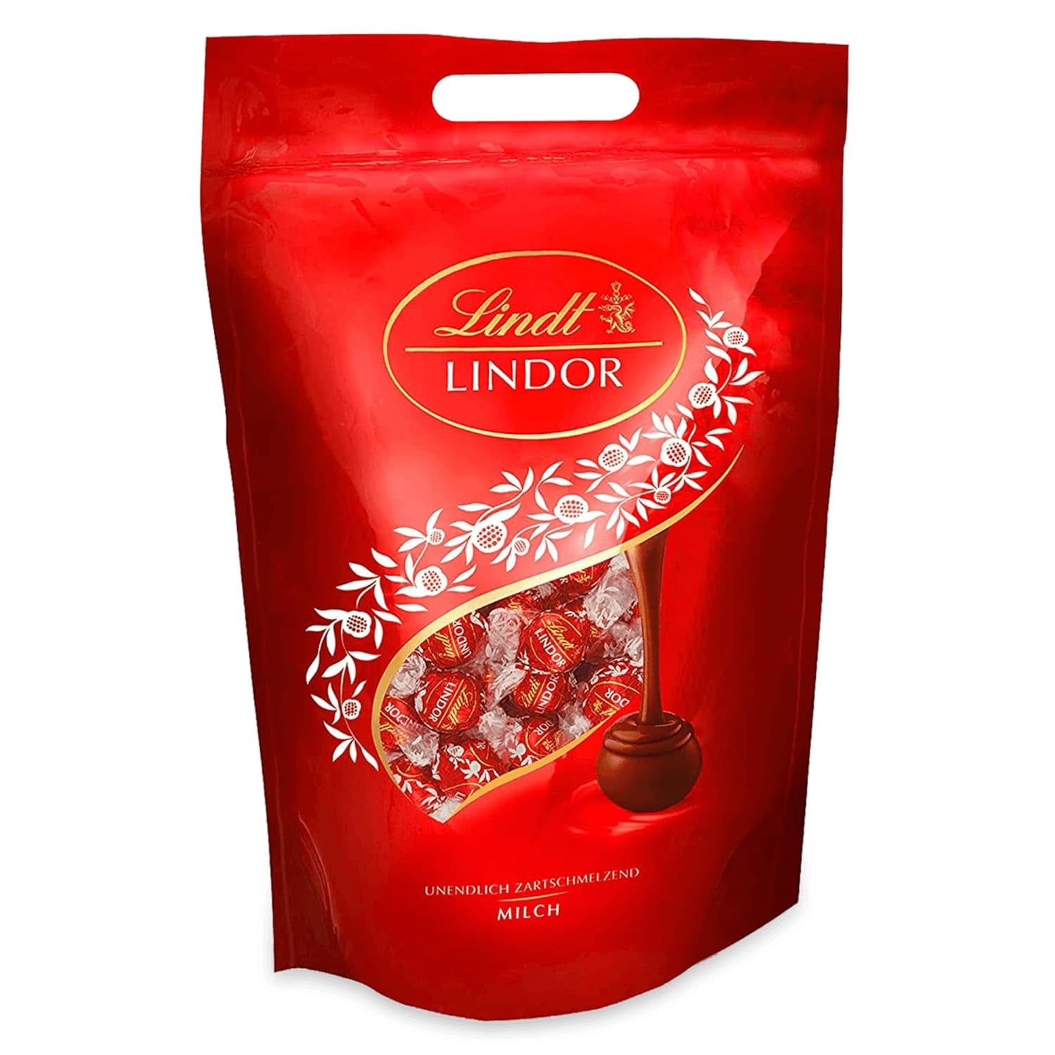 Lindt LINDOR Čokoláda s pistáciemi | 1 kg uzavíratelný sáček | cca. 80 mléčných čokoládových kuliček s pistáciovou krémovou náplní rozplývající se v ústech | Velké balení, pralinkový dárek