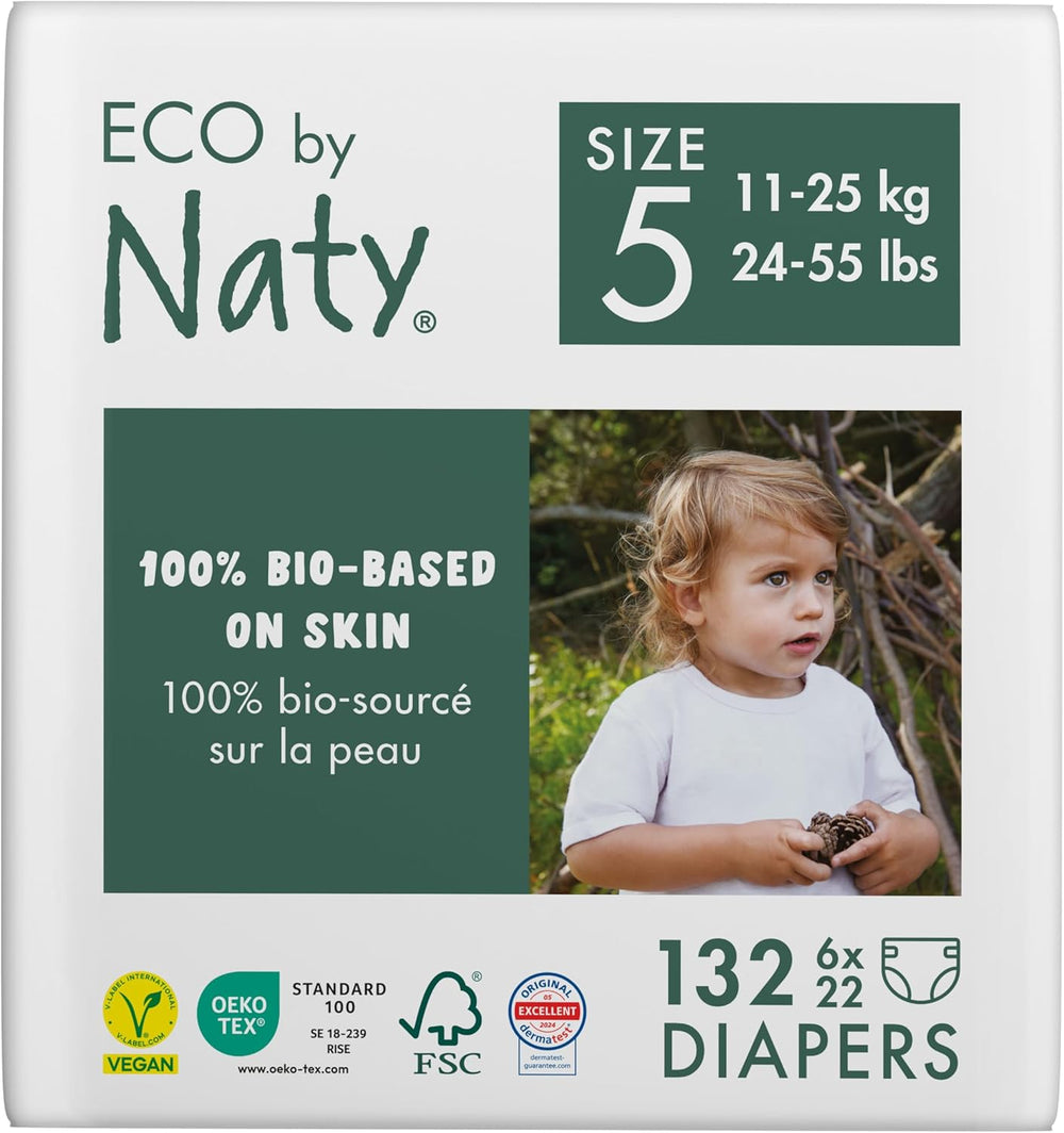 Eco plenky Eco by Naty Baby Eco plenky - prémiové organické plenky, ekologické, vyrobené z rostlinných materiálů, ideální pro citlivou dětskou pokožku (velikost 5 - 80 kusů)