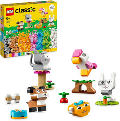 LEGO Classic Creative Animals Barevné kostky Krabice Postavte si figurky zvířat z cihel Psa, kočky, králíka, křečka a ptáka Stavebnice pro chlapce a dívky 5 let staré 11034 Stavebnice Besuche den LEGO-Store Single