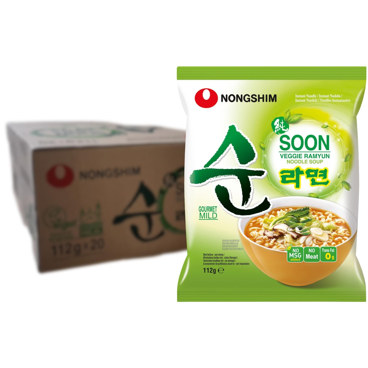 Nong Shim – Instant Cup Nudeln Soup Soon Veggie – Multipack (12 X 67 GR)