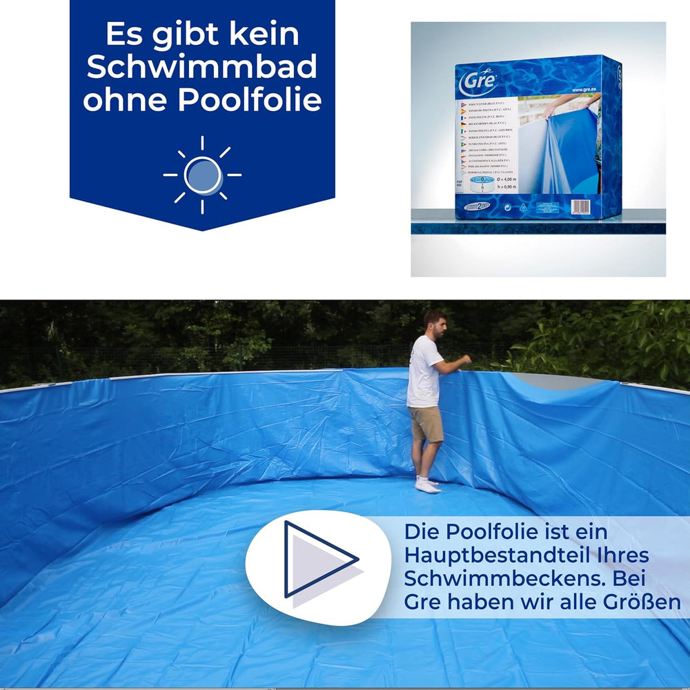 Gre FPR301 - Fólie pro kulaté bazény, 300 x 120 cm (délka x výška), závěsný systém, modrá