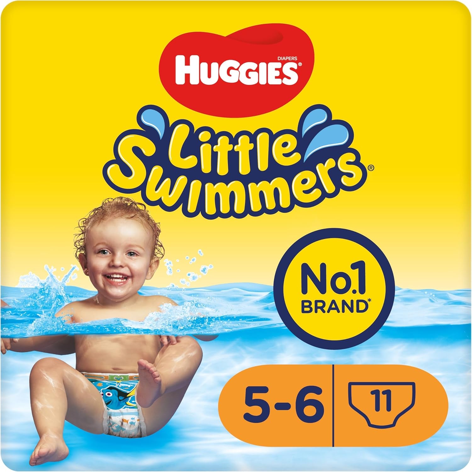 Jednorázové plavecké plenky Huggies Little Swimmers pro miminka a batolata, velikost 5-6 (12-18 kg), 11 plen na plavání, unisex