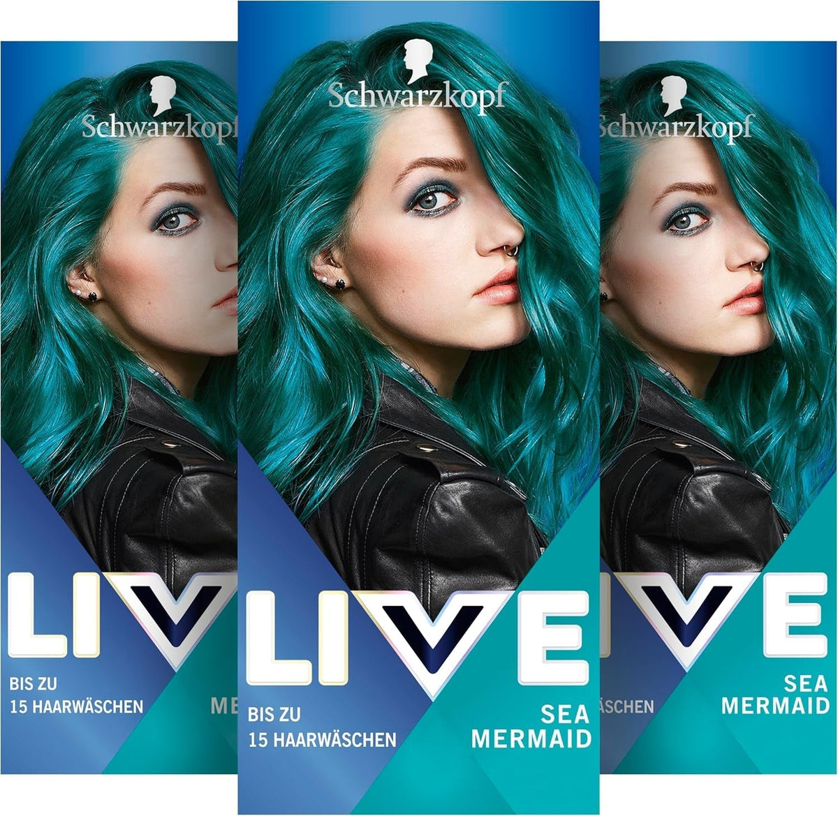 Schwarzkopf LIVE Ultra Brights Semi-Permanent Hair Colour 097 Mermaid (3 x 80 ml), colorare pentru rezultate intense sau culori pastelate, rezistă la 12-15 spălări, cu balsam de îngrijire Vopsea pentru par Naty Shop Titlu implicit