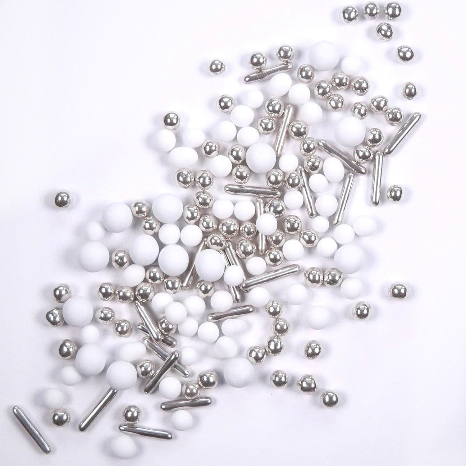 Streusel Hero Chocolate Mix Silver White Sprinkles, 40 gramů Naty Shop