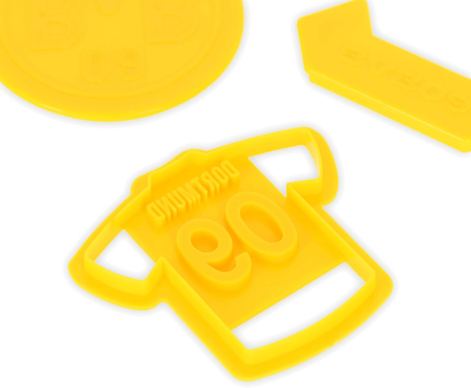 Set de forme pentru biscuiți BVB, 3 piese, Produs oficial Borussia Dortmund, Se poate spăla în mașina de spălat vase, Galben