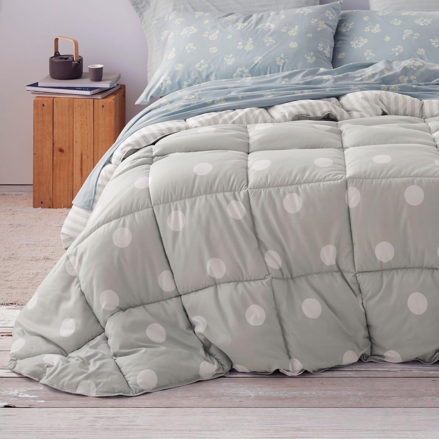 Comforter plapuma, sintetic, verde mentă, Ancho De 150 a 160 Cm Plapumi si pilote Naty Shop