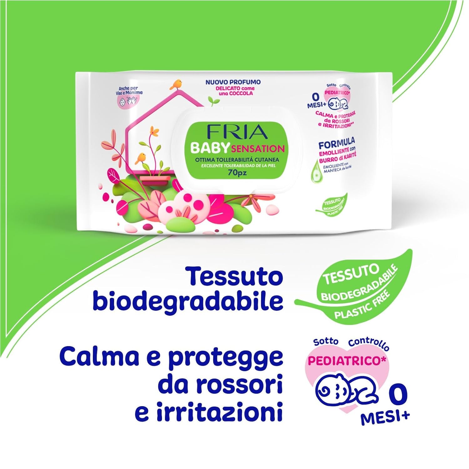 Baby Sensations s víčkem, 72 vlhčených ubrousků, čistící ubrousky pro osobní péči, unisex, děti