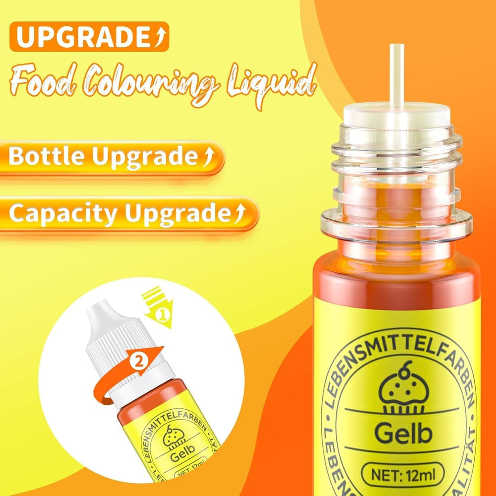 Sada tekutých potravinářských barviv 12 x 12 ml Naty Shop