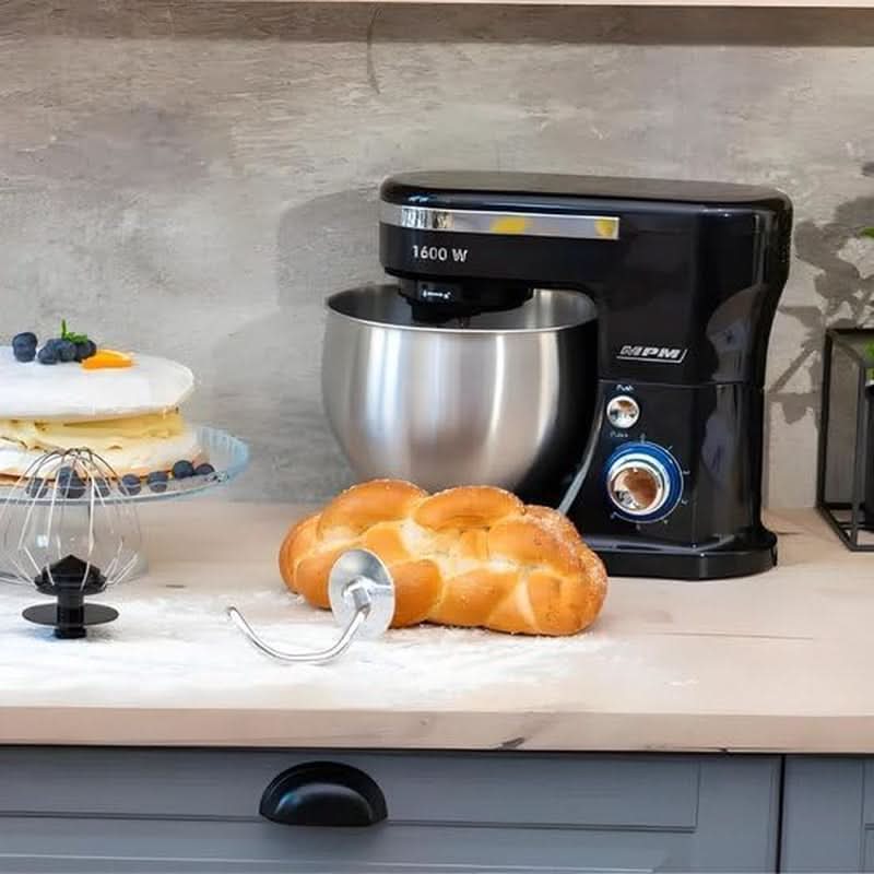 MPM - Planeten-Küchenmaschine Mit 2 Rührschüsseln 4 & 5 litrů - 1600W Küchenmaschine - Schwarz Mother and Child Naty Shop