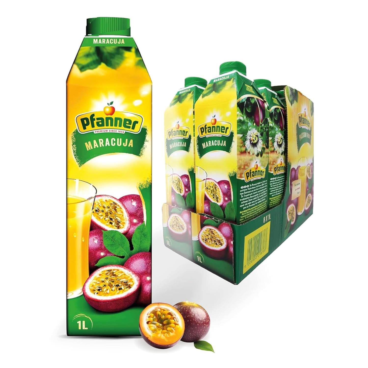 Pfanner Jahodový ovocný nektar (8 x 1 litr) – 30 % obsah ovoce – Naty Shop Maracuja Strawberry Drink