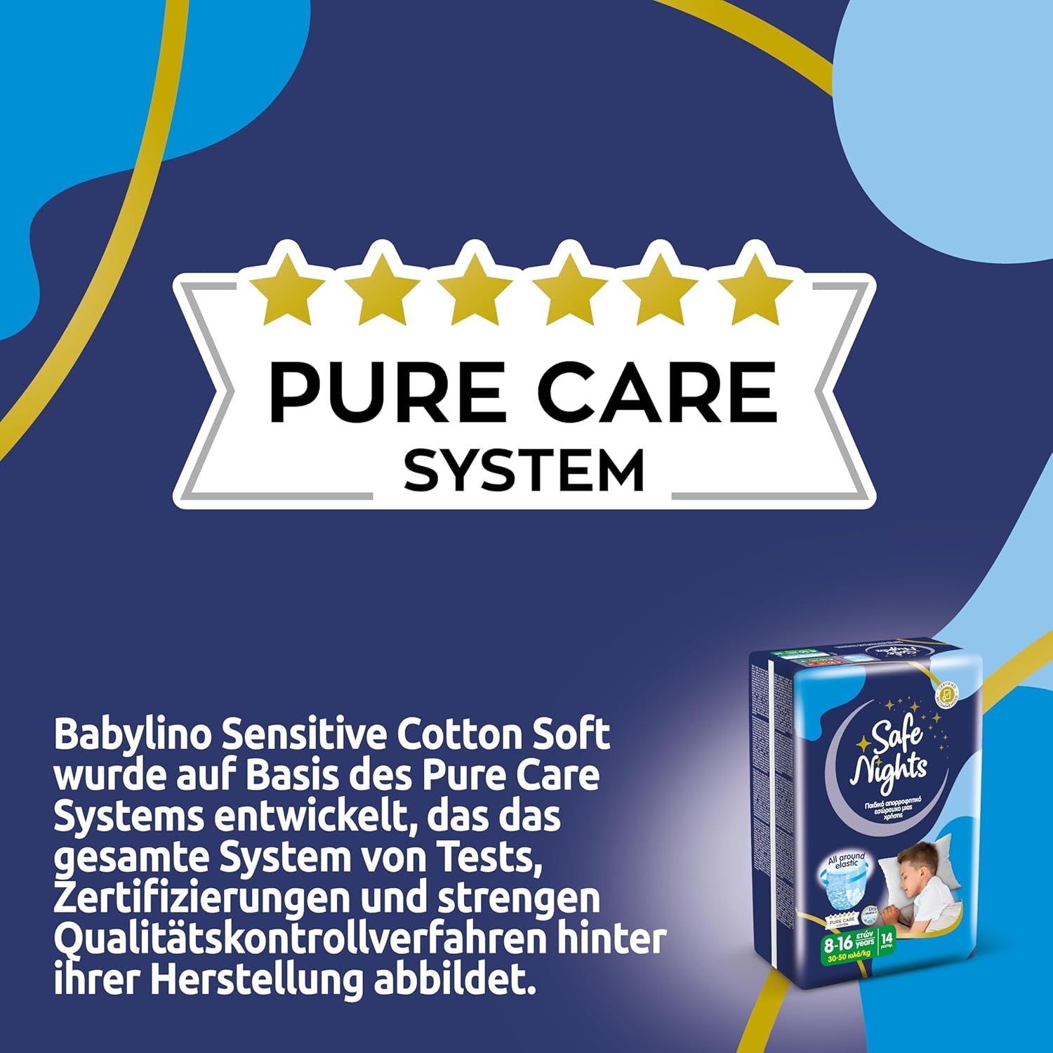 Safe Nights Boy, noční kalhoty pro věk 8-16 let (30-50 kg), 84 kusů