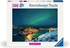 Ravensburger Puzzle 12000845, Locuri scandinave - Aurora boreală în Tromsø, Norvegia - puzzle jigsaw de 500 de piese pentru adulți și copii de 12 ani și peste Puzzle Naty Shop Titlu implicit