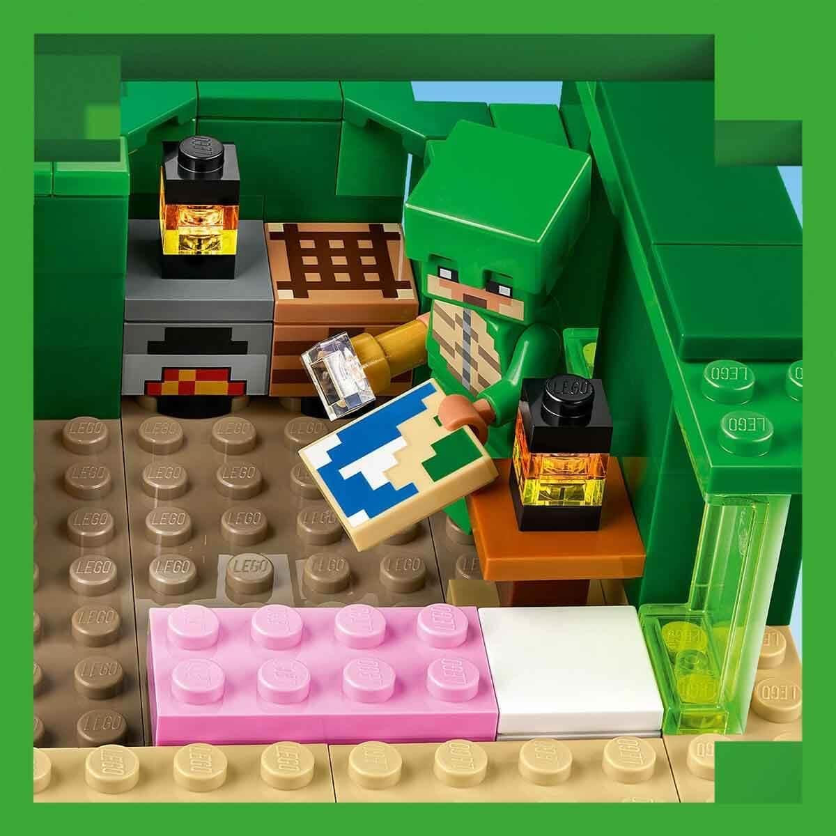 LEGO Minecraft The Turtle Beach House Toy House s doplňky pro dívky a chlapce od 8 let, sada se zvířátky a postavami z videohry, dárek pro hráče 21254 Stavebnice Besuche den LEGO-Store