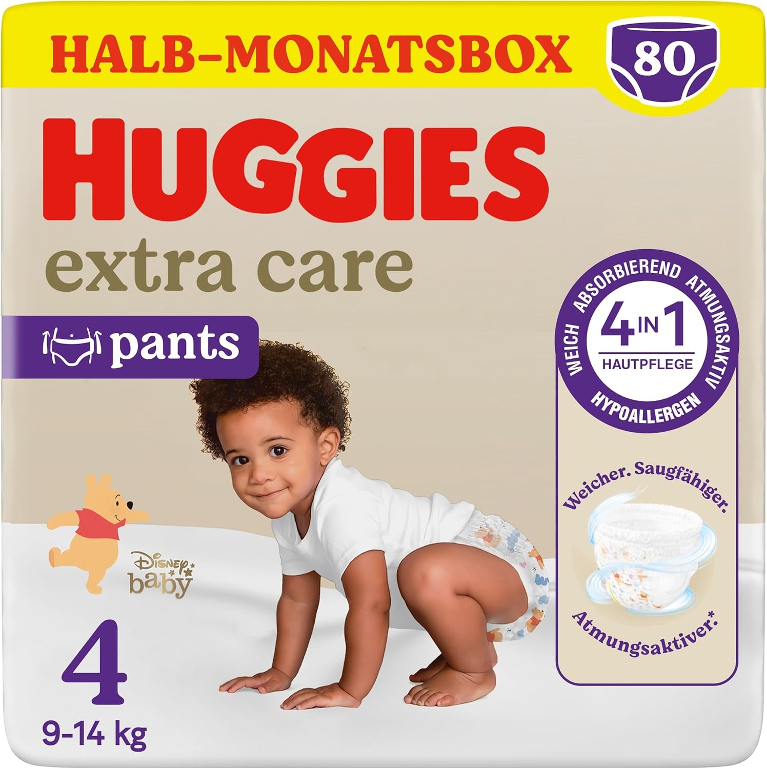 Kalhoty Huggies Extra Care Pants Disney Design Velikost 5 68 Plenky (2x34) Půlměsíční krabice