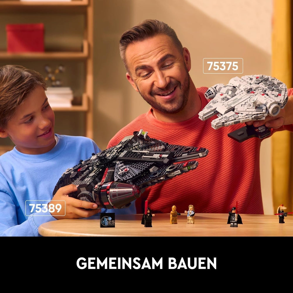 Sada LEGO Star Wars Millennium Falcon k 25. výročí pro dospělé Sestavitelná loď Nová naděje Sběratelská sada modelů vesmírné lodi Dárky pro muže Ženy 75375 Stavebnice Besuche den LEGO-Store