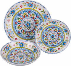 Serviciu de masă din porțelan cu 18 piese, 6 seturi diferite de farfurii, Andaluzia