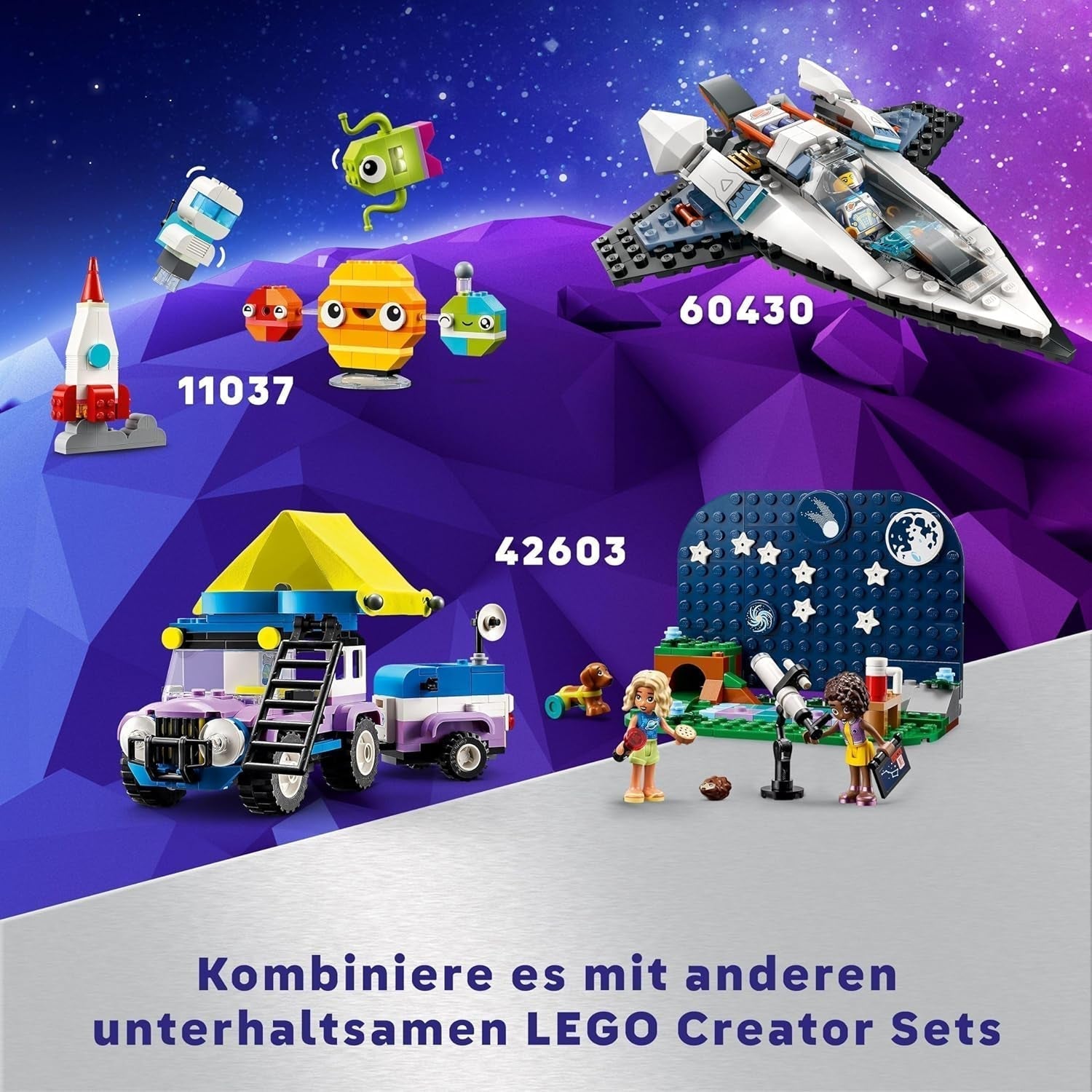 LEGO Classic Creative Space Planets Model stavby sluneční soustavy pro děti Vesmírná hračka s raketovou vesmírnou lodí Planety a mimozemšťané Dárek pro děti 5leté chlapce a dívky 11037 Stavebnice Beuche den LEGO-Store