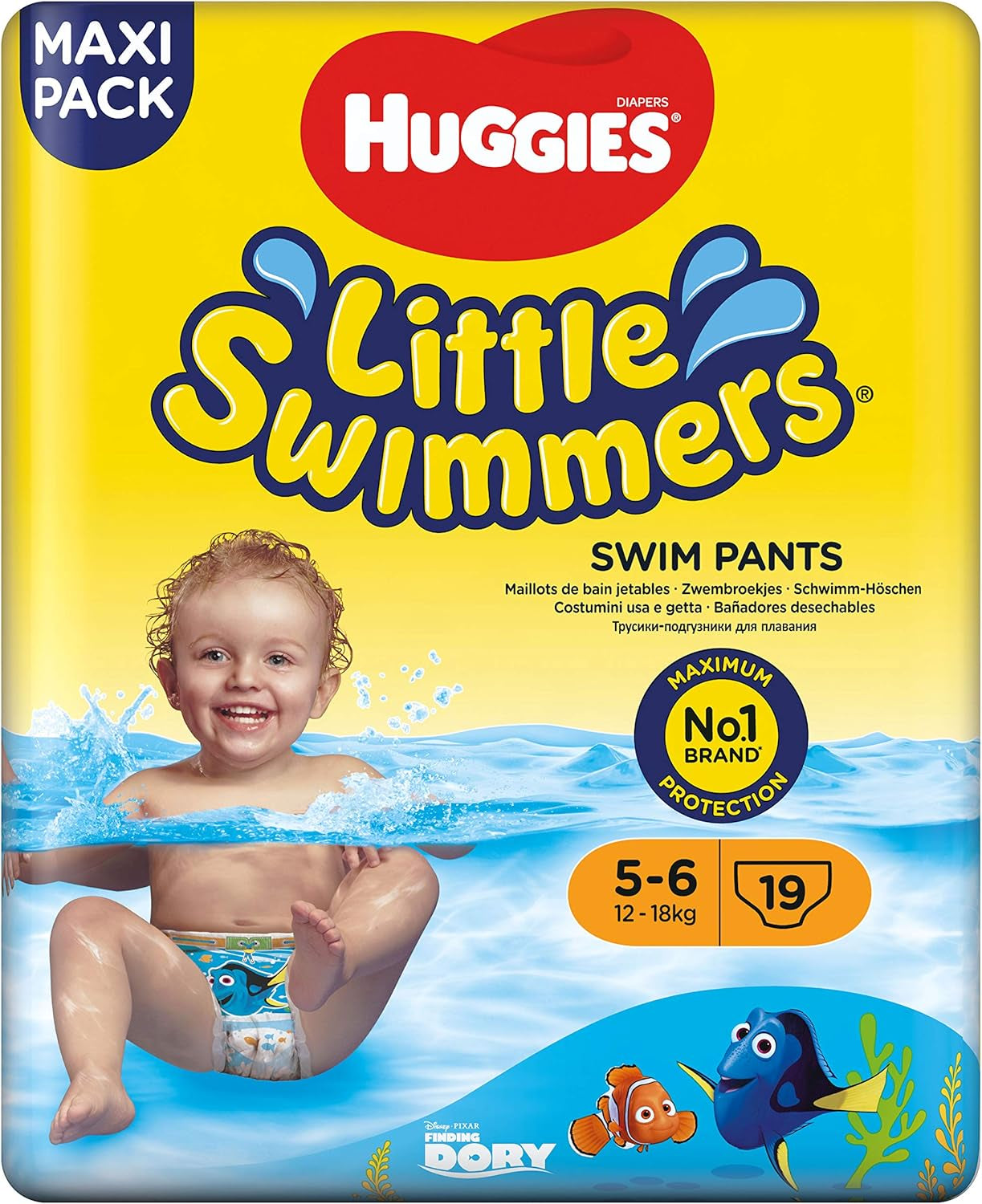 Plavecké plenky Huggies Little Swimmers velikost 5/6 (12-18 kg), 1 balení po 19 kusech