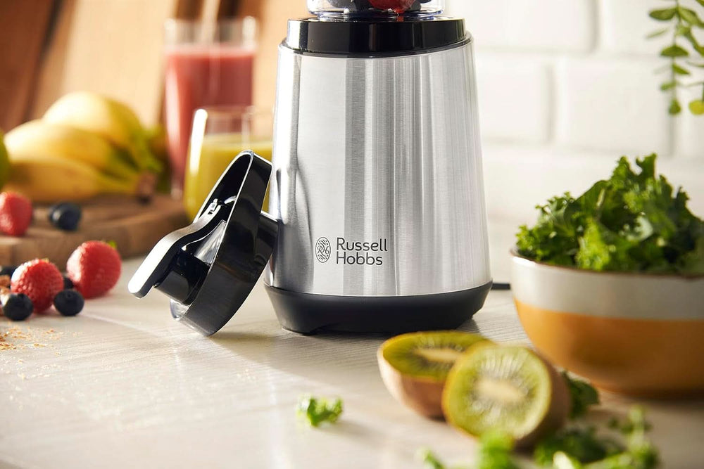 Mixér Russell Hobbs – Stojanový mixér a Smoothie Maker na spuštění [23 500 U/Min Power-Motor] Inkl. 1X Mixbehälter 600 ml (Bpa-Frei, Spülmaschinen- & Bruchfest Inkl. Deckel) Zerkleinerer, Edelstahl, 23472-56 Kitchen Naty Shop