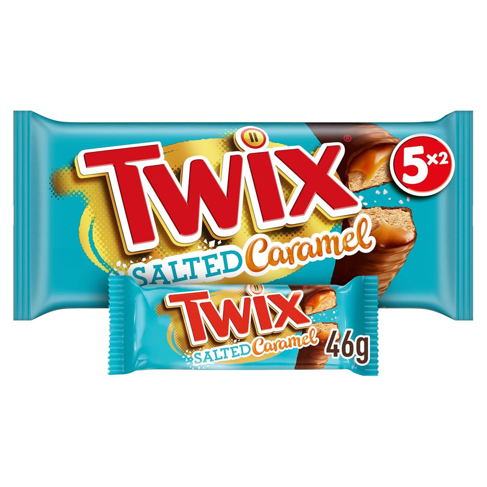 Čokoládové tyčinky Twix se slaným karamelem | Velké balení čokolády | 30 dvojitých tyčinek (30 x 46 g)
