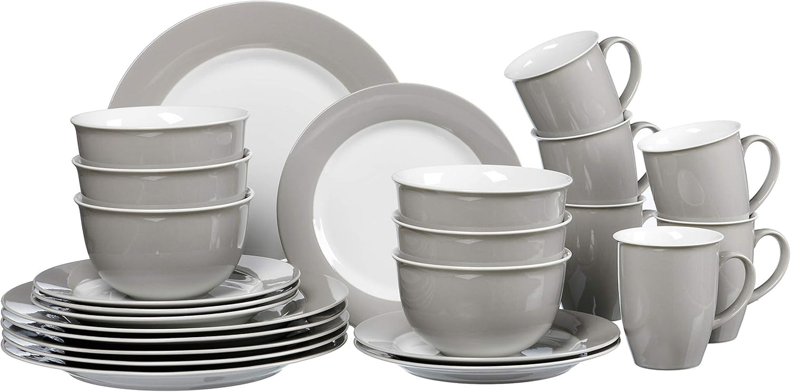 Ritzenhoff & Breker Kombiset Doppio, 24-Teilig, Grau Seturi vesela masa Naty Shop Grau Kombiset