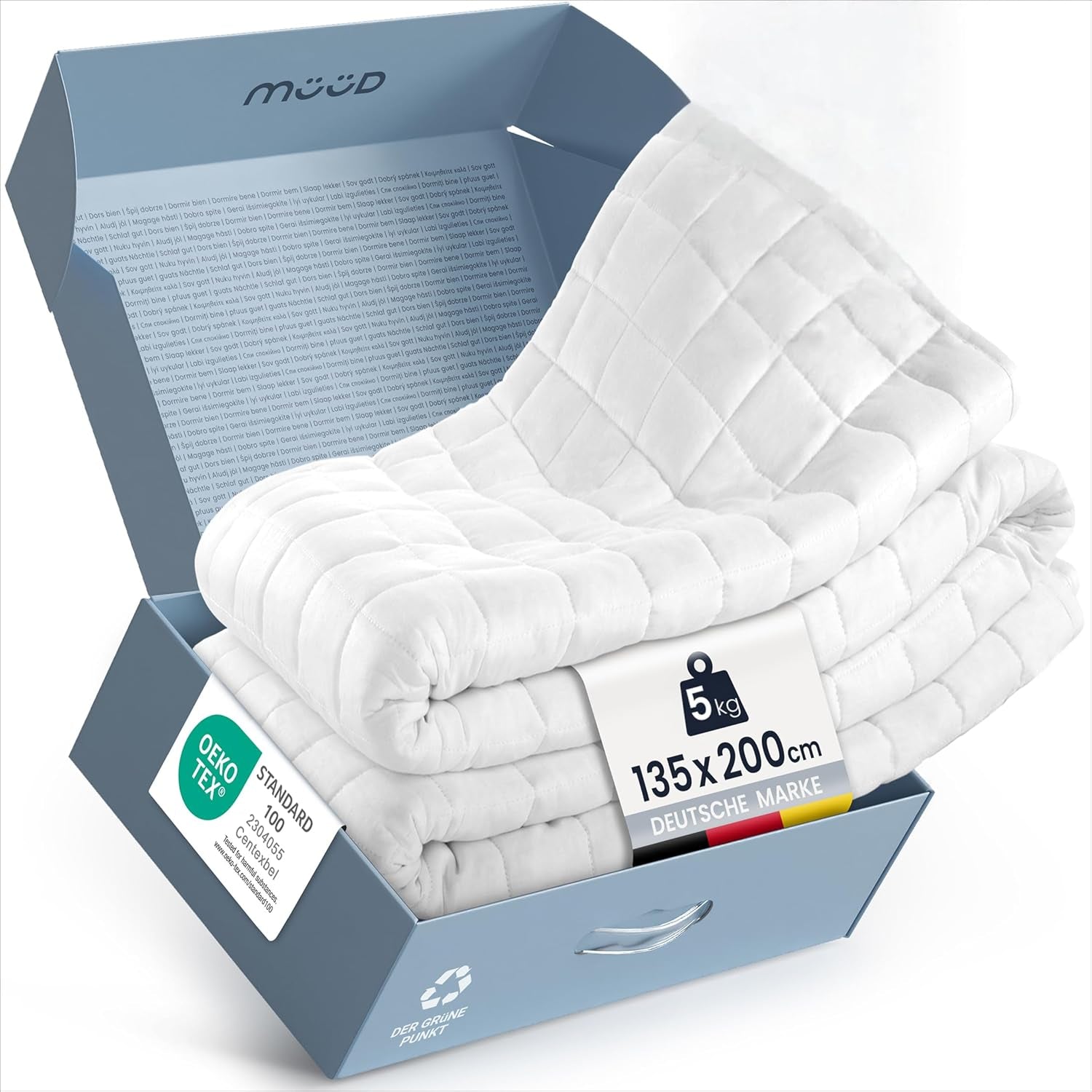 7 kg terapeutická přikrývka I 135X200Cm I Pro klidný spánek I Vysoce kvalitní vážená přikrývka z prodyšné bavlny I Ulevující od stresu a léčebná - Včetně balící krabice s rukojetí Postele a přikrývky Besuche den mÃ¼Ã¼d-Store 135 X 200 Cm 5 kilogramů